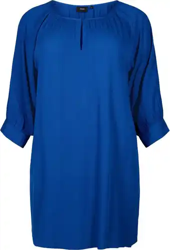 Bol.com ZIZZI EROSE, 3/4, TUNIC Dames Tuniek - Blue - Maat XL (54-56) aanbieding