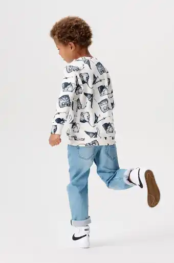 Bol.com Noppies Boys Sweater Denyt long sleeve all over print Jongens Trui - Whisper White - Maat 116 aanbieding