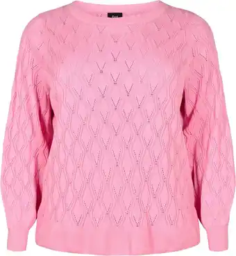 Bol.com ZIZZI MELSA, L/S, BOATNECK PULLOVER Dames Blouse - Pink - Maat XL (54-56) aanbieding