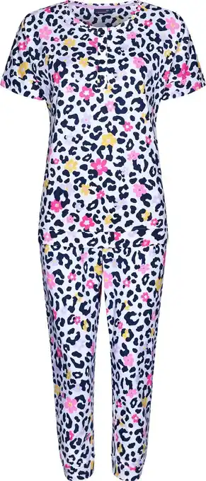 Bol.com Rebelle Dames Pyjamaset Wild Flower - Wit/Multi - Organisch Katoen - Maat 40 aanbieding