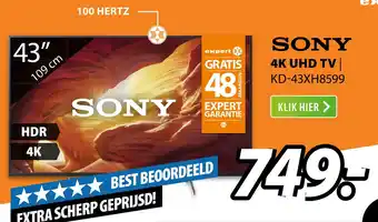 Expert Sony 4k uhd tv | kd-43xh8599 aanbieding