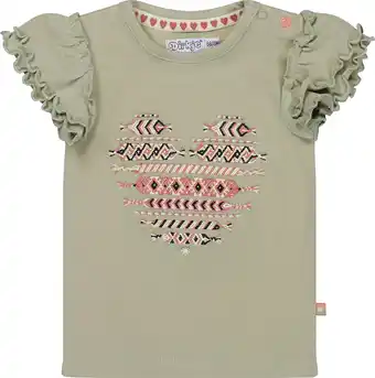 Bol.com Dirkje R-CHERRY Meisjes T-shirt - Dusty green - Maat 62 aanbieding