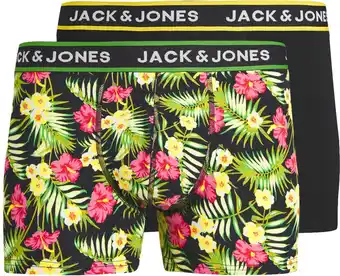 Bol.com JACK & JONES Jacpink flower trunks (2-pack) - heren boxers normale lengte - groen - zwart - Maat: XXL aanbieding