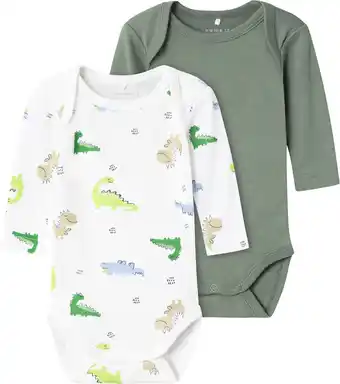 Bol.com NAME IT NBMBODY 2P LS WILD LIME DINO NOOS Jongens Body - Maat 86 aanbieding