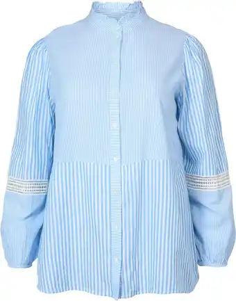 Bol.com ZIZZI MFIA, L/S, SHIRT Dames Blouse - Blue - Maat S (42-44) aanbieding