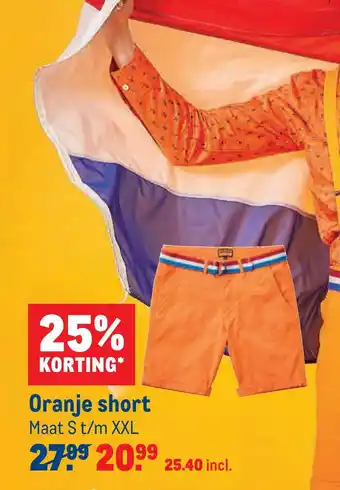 Makro Oranje short aanbieding