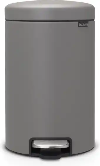 Bol.com Brabantia NewIcon Prullenbak - 12 liter - Mineral Concrete Grey aanbieding