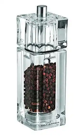 Bol.com Cole & Mason Acrylic Pepper Mill Cube 14,5cm aanbieding