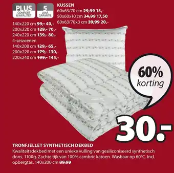 Jysk Tronfjellet synthetisch dekbed aanbieding