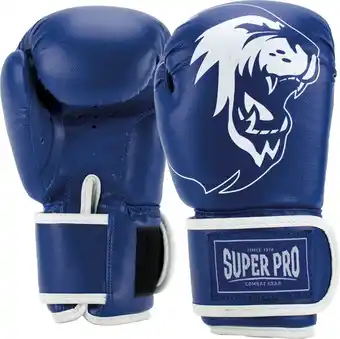 Bol.com Super Pro Combat Gear Talent (kick)bokshandschoenen Blauw/Wit 6oz aanbieding