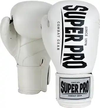 Bol.com Super Pro Combat Gear Champ (kick)bokshandschoenen Wit/Zwart 10oz aanbieding