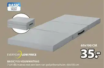 Jysk Basic F15 Vouwmatras 60 x 190cm aanbieding