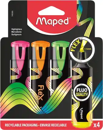 Bol.com Maped Fluo'Peps Flex markeerstift, assorti, doosje van 4 stuks aanbieding