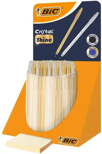 Bol.com Balpen Bic Medium Crystal Shine - Gold & Silver assorti - Display met 40 stuks aanbieding