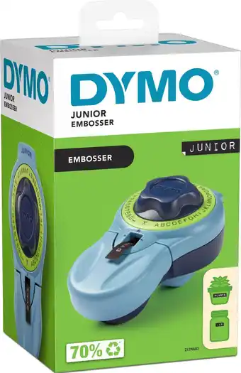 Bol.com DYMO Junior Lettertang | Wiel met grote knop en 42 tekens | geen batterijen nodig | Home labelmaker voor reliëfdruk aanbieding