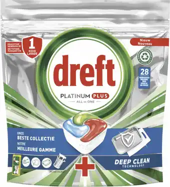 Bol.com Dreft Platinum Plus All In One Deep Clean - Vaatwastabletten - Voordeelverpakking 1 x 33 stuks aanbieding