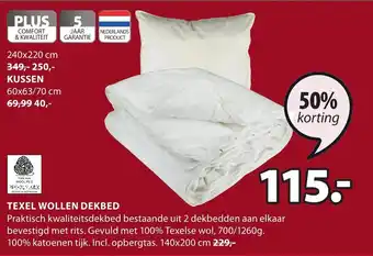 Jysk Texel wollen dekbed aanbieding