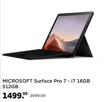 MediaMarkt MICROSOFT Surface Pro 7 - i7 16GB 512GB aanbieding