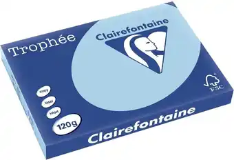 Bol.com Clairefontaine Trophée Pastel, gekleurd papier, A3, 120 g, 250 vel, blauw aanbieding