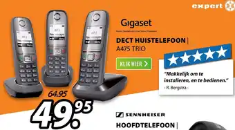 Expert Gigaset Dect Huistelefoon | A475 TRIO aanbieding