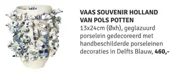 Nijhof Vaas souvenir holland van pols potten 13x24cm aanbieding