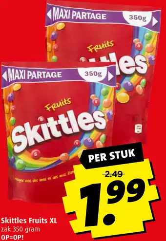 Boni Skittles Fruits XL zak 350 gram aanbieding