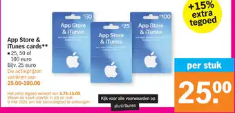 Albert Heijn App store & itunes cards aanbieding