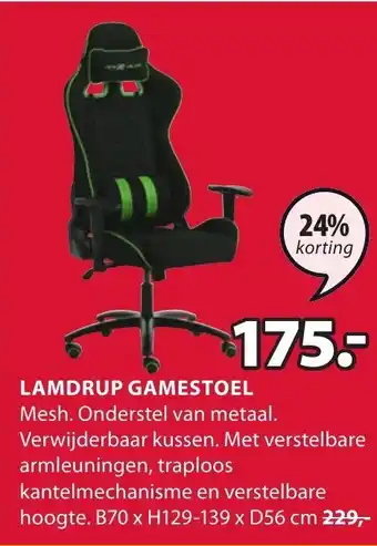 Jysk Lamdrug gamestoel aanbieding