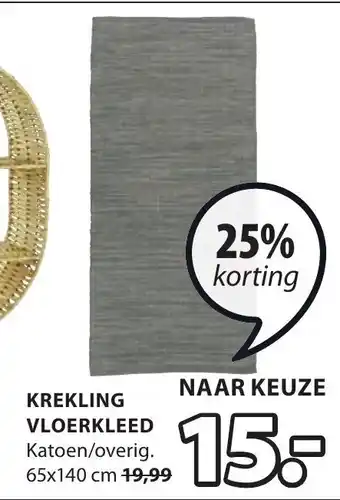 Jysk Krekling vloerkleed aanbieding