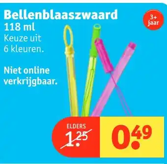 Kruidvat Bellenblaaszwaard 118 ml aanbieding