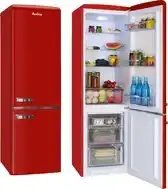Bol.com Amica Retro Koel-Vriescombinatie AR8242R - Hoogglans Rood - E label aanbieding