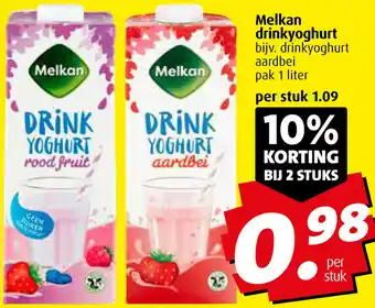 Boni Melkan drinkyoghurt 1 liter aanbieding