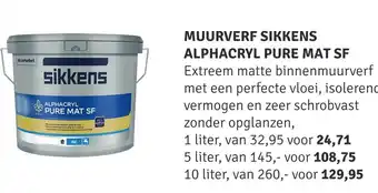 Nijhof Muurverf sikkens alphacryl pure mat sf 1 liter aanbieding