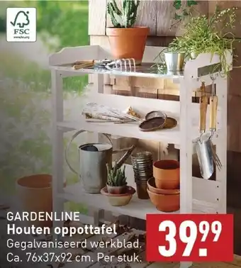 ALDI GARDENLINE Houten oppottafel aanbieding