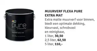 Nijhof Muurverf flexa pure extra mat 1 liter aanbieding