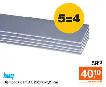 BOUWMAAT Diamonf Board AK 260x60x1,25cm aanbieding