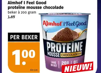 Poiesz Almhof I Feel Good proteïne mousse chocolade beker à 200 gram aanbieding