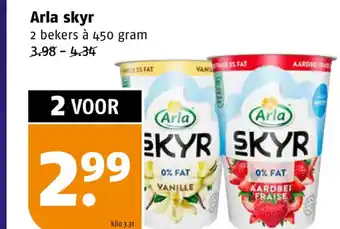 Poiesz Arla skyr 2 bekers à 450 gram aanbieding