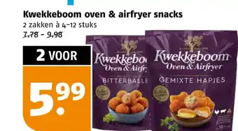 Poiesz Kwekkeboom oven & airfryer snacks 2 zakken à 4-12 stuks aanbieding