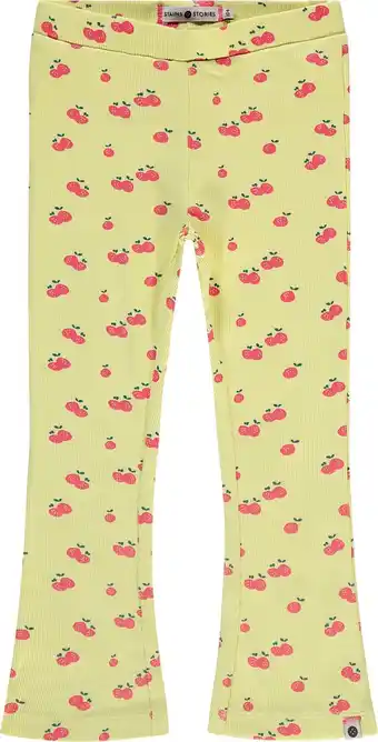 Bol.com Stains and Stories girls rib pants flared Meisjes Broek - yellow - Maat 116 aanbieding