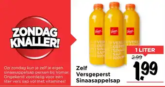 Vomar Voordeelmarkt Zelf versgeperst sinaasappelsap aanbieding