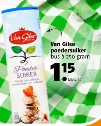 Poiesz Van Gilse poedersuiker bus à 250 gram aanbieding