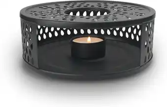 Amazon Creano Zwart stoofje van roestvrij staal met theelichthouder - theewarmer - stabiel klappert niet - Rechaud geschikt voor all aanbieding