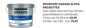 Nijhof Muurverf sikkens alpha projecttex 5 liter aanbieding