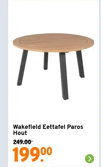 GAMMA Wakefield Eettafel Paros Hout aanbieding