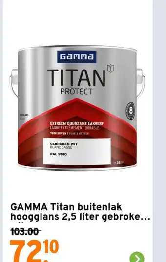 GAMMA Titan buitenlak hoogglans 2,5 liter gebroke... aanbieding