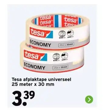 GAMMA Tesa afplaktape universeel 25 meter x 30 mm aanbieding