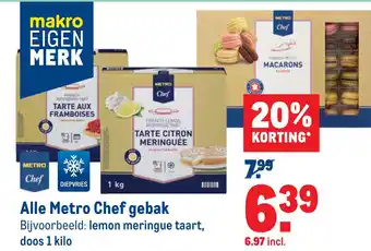 Makro Alle metro chef gebak 1 kilo aanbieding