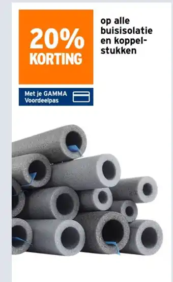 GAMMA Op alle buisisolatie en koppelstukken aanbieding