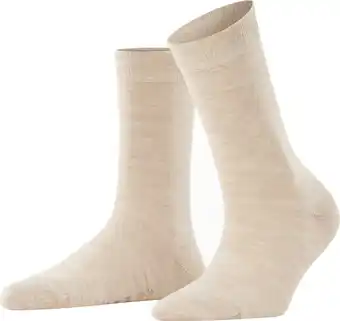 Bol.com FALKE Softmerino warme ademende merinowol katoen sokken dames beige - Maat 39-40 aanbieding